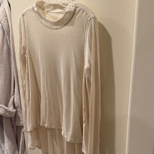 lululemon athletica Cream Ribbed Long Sleeve Top